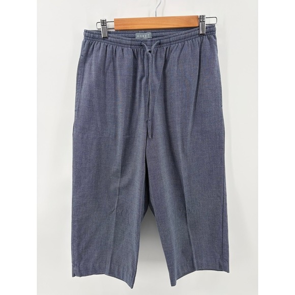 Koret Pants - Koret blue Elastic Waist Drawstring, Casual Cropped Pants, Women's Size PS
